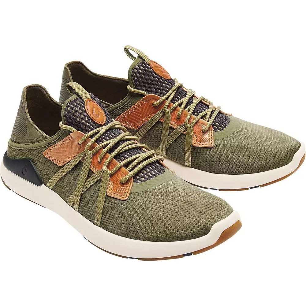 OluKai Mio Li Step In Mesh Sneakers Hunter Green EUC Mens 9 Casual Shoes Comfort